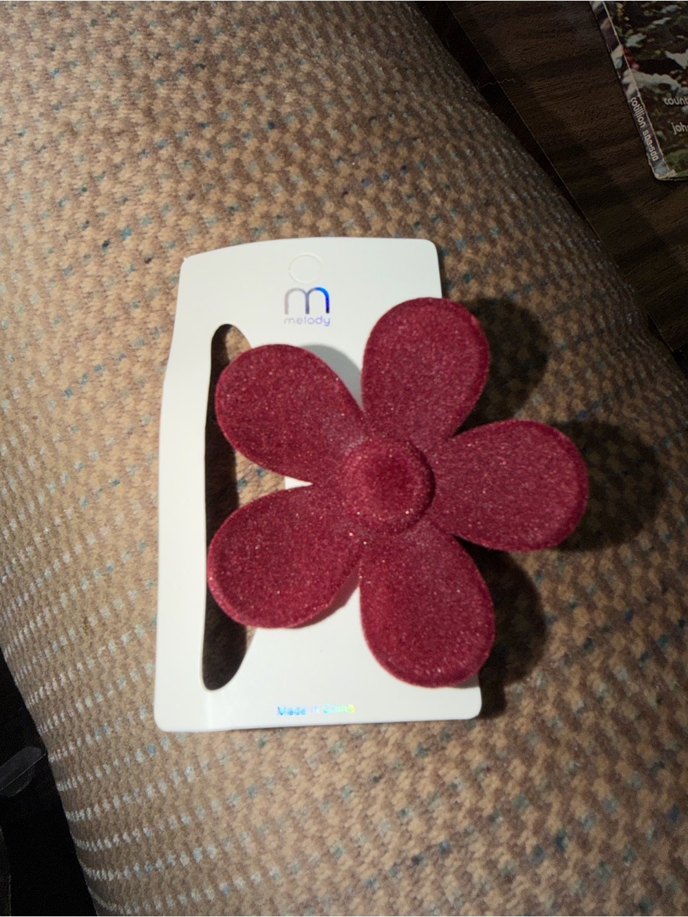 Burgundy Flower Hair Clip - Velvet Petal Accessory